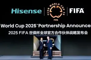 Hisense resmi menjadi mitra resmi untuk turnamen terbaru FIFA Club World Cup™ 2025. Kemitraan ini diumumkan dalam sebuah acara khusus di Shanghai Tower yang dihadiri oleh Presiden FIFA Gianni Infantino, Sekretaris Jenderal FIFA Mattias Grafstr&Atilde;&para;m, dan Chairman Hisense Group Jia Shaoqian.