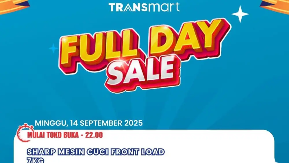 Transmart Full Day Sale Tawarkan Diskon Mesin Cuci Hingga Rp 1,8 Juta