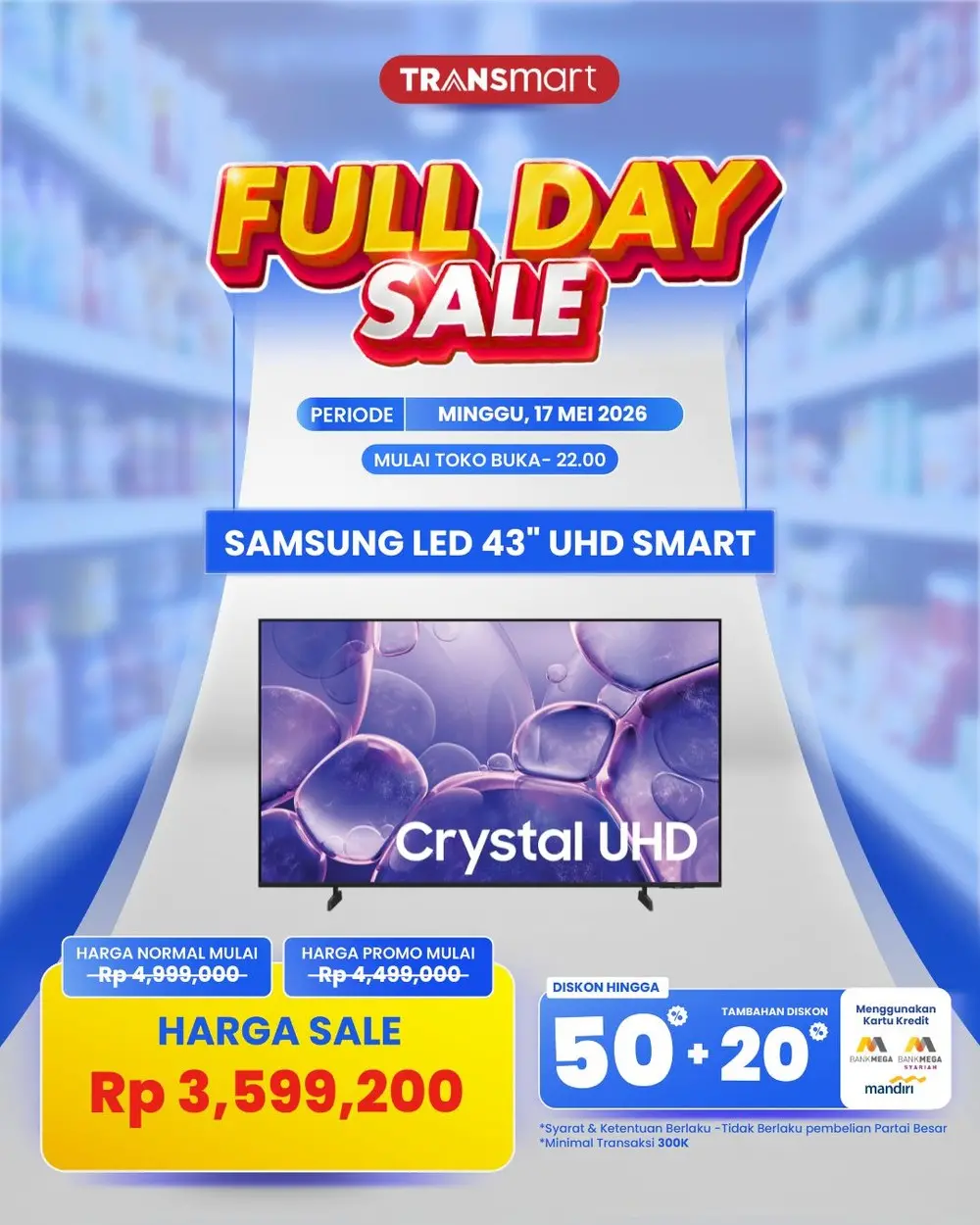 Transmart Full Day Sale Balik Lagi, Beli TV 43" Bisa Semurah Ini