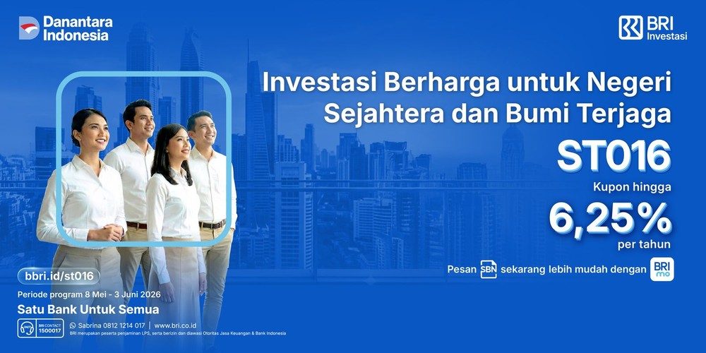 Sukuk ST016 Resmi Hadir, Investasi Syariah Mulai Rp 1 Juta di BRImo