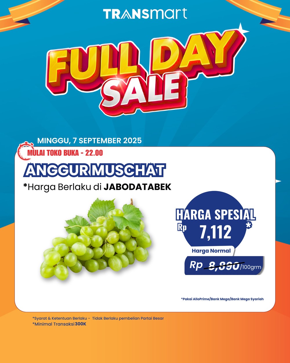 Transmart Full Day Sale: Anggur Muscat Obral Besar-besaran!